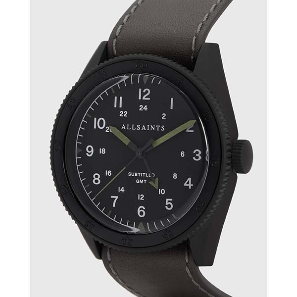 Allsaints Australia Mens Subtitled GMT IV Stainless Steel Watch Grey AU05-034